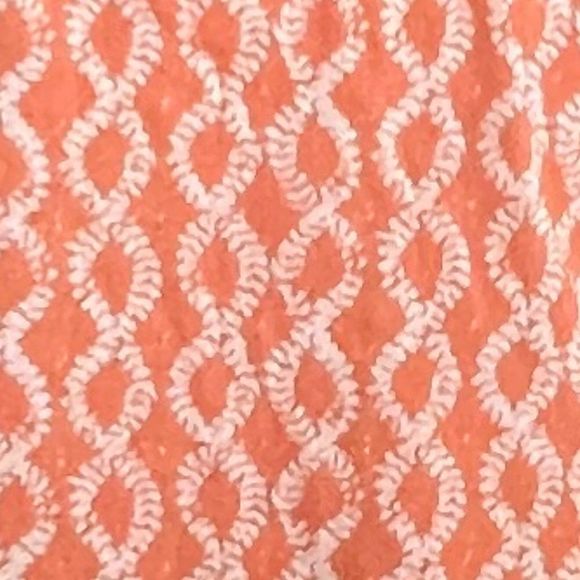 Rock Flower Paper 100% Cotton Sleeveless Dress Peach with White Trim Size Large - Picture 5 of 8